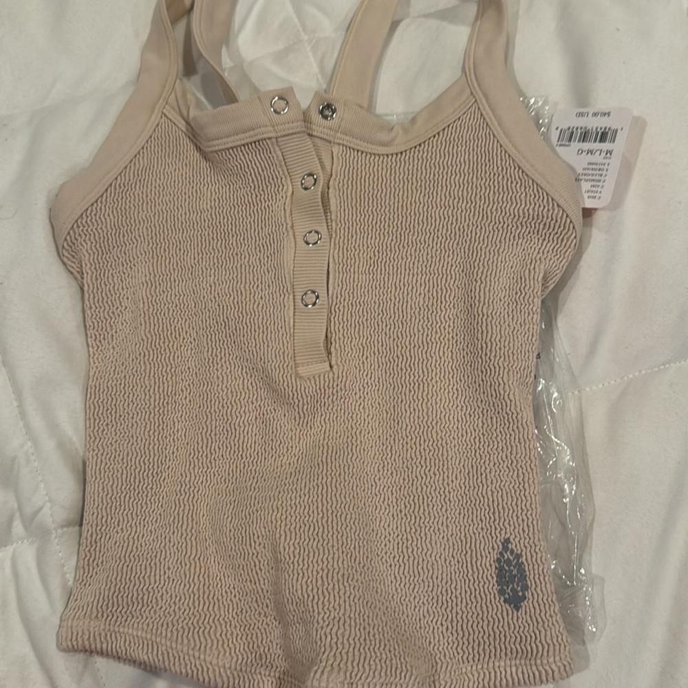 Free People Movement All Clear Scrunched Henley Tank - Picture 2 of 5